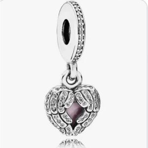 PANDORA Pave Angel Wings Heart Locket Charm, S925 [retired]